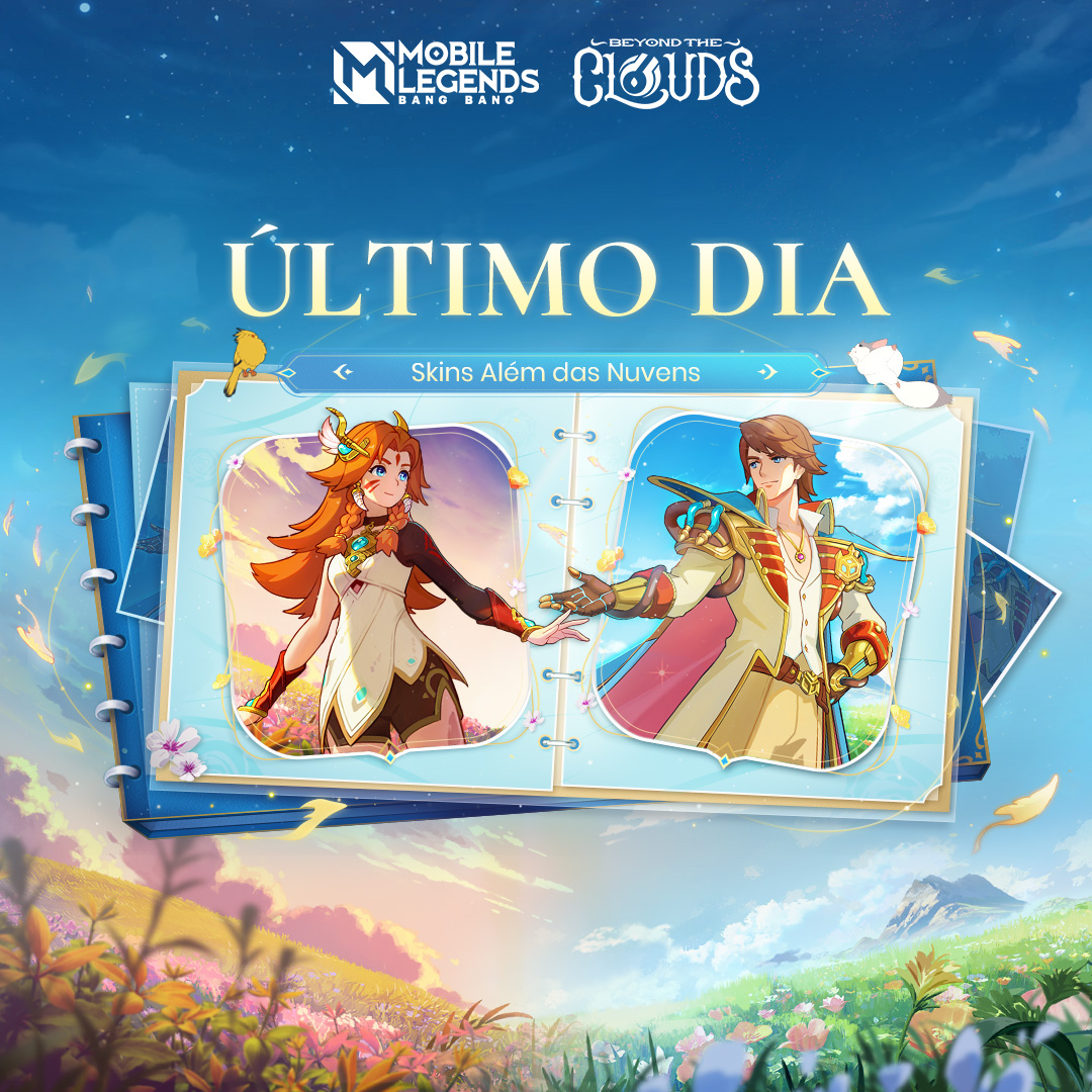 MLBBBR's tweet photo. Este é o último dia antes do fim do evento "Além das Nuvens"! Aproveite essa última chance de obter itens exclusivos como as skins Além das Nuvens da Edith e Xavier e Fundos de Perfil animados!
#MobileLegendsBangBang #MLBBNewSkin #BeyondTheCloudsMLBB https://t.co/q1Gvgbpkz0