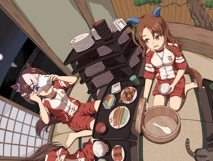 98組の夏合宿の様子を描いたイラストの投稿より1日経ち、想像以上のリアクションを頂き誠にありがとうございます! 妙な構図に苦労しましたが、皆さんの反応に救われております。 お礼にそれぞれの高解像度版をご用意しました。じっくり観ると、さらに何かわかるかも? 
