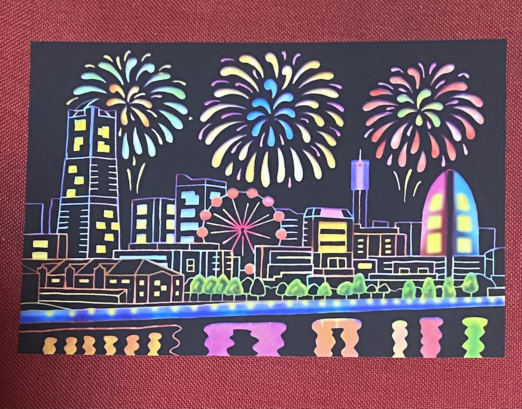 本日限定値下げ8,000円★　スクラッチアート　　NEW YORK　完成品 本日限定値下げ8,000円☆ スクラッチアート NEW YORK 完成品