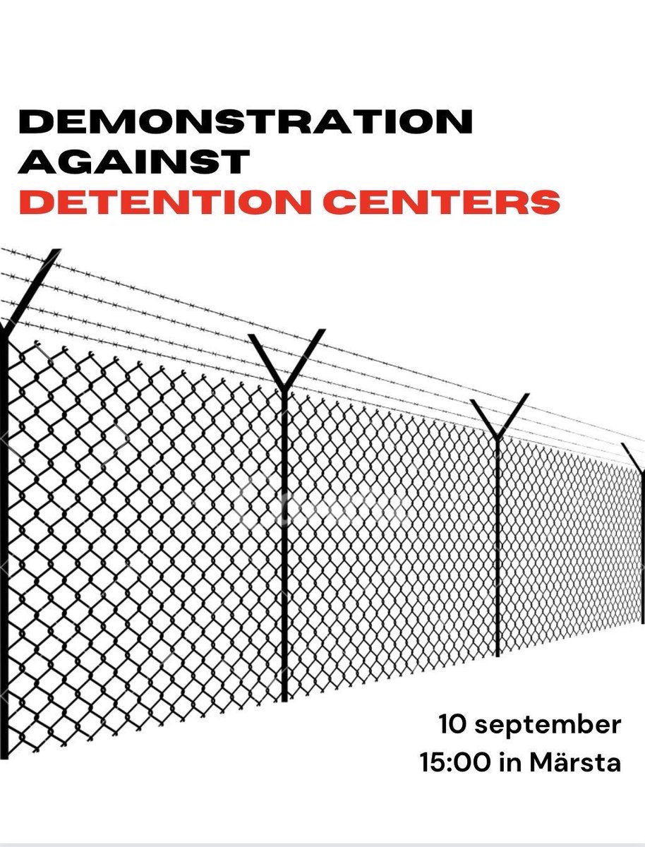På söndag kl 15:00 är det demonstration mot förvaren. Vi kräver att alla deportationer stoppas och att alla de förvarstagna blir släppta från dessa flyktingfängelser. Kom och visa solidaritet och motstånd #Stängallaförvar