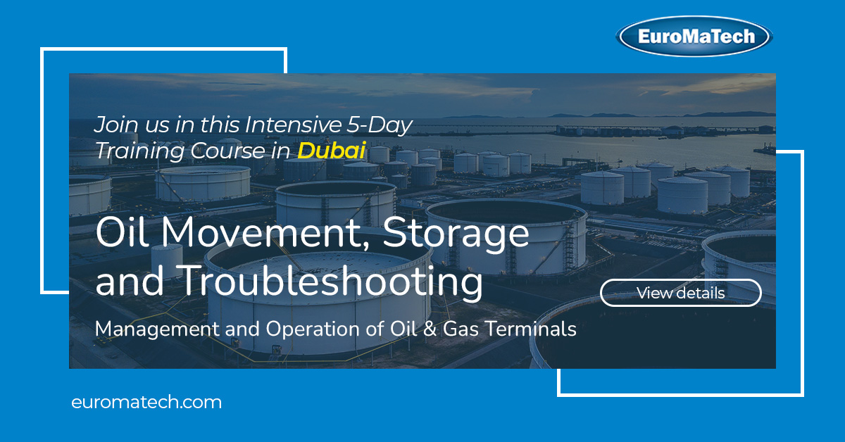 euromatech's tweet photo. Oil Movement, Storage and Troubleshooting
Enroll now!
https://t.co/LuZUL5W2Uy
#euromatech #training #trainingcourse #oilmovement #storage #troubleshooting #oilandgasterminals #oilandgastraining #oilandgas #gasterminals https://t.co/uXmqjnWD8F