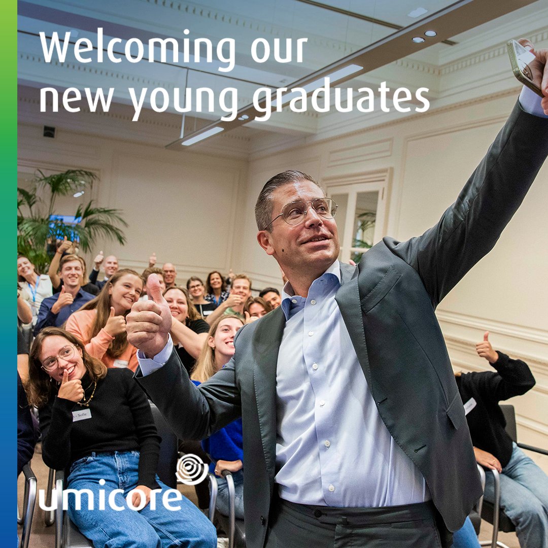UmicoreGroup's tweet photo. We're thrilled to welcome our 2023 Young Graduates to the #UmicoreFamily! As they embarked on their very first day to the Umicore adventure, they had the opportunity to learn more about our #2030RISE strategy, interact with our CEO Mathias Miedreich🎉✨ https://t.co/Gza1BENKXe