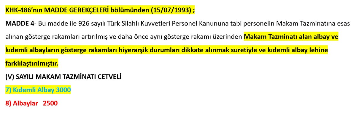 ÜÜÜÇ, aradan sadece 18 ay geçtikten sonra (15/07/1993); tarihinde KHK-486 ile, "Sarhoştuk aydık, hiyerarşik durumu görünce kararımızdan caydık" diyerek kıdemli albaylık geri getirildi.