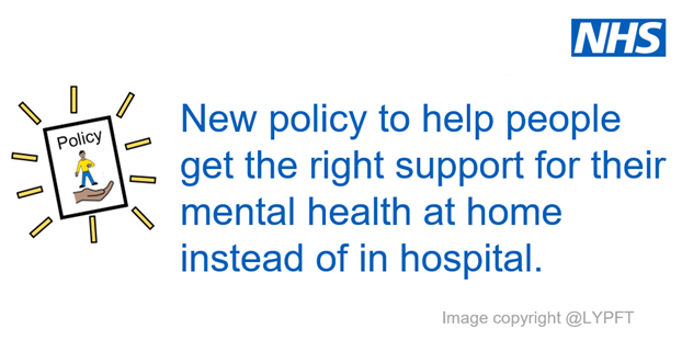 NHSAbility's tweet photo. You can read the easy read version of a new policy to help people get the right mental health support, at the right time in the right place. https://t.co/PQkaT7Ik9Z   #EasyRead #LearningDisability #Autism #FamilyCarers #HomesNotHospitals #CETR https://t.co/vbrRXLKorW