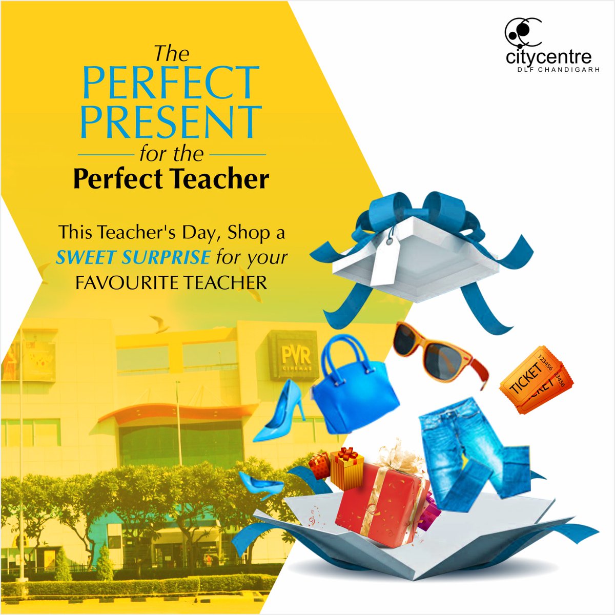 For your #FavouriteTeacher!
#TeachersDay is around the corner & it’s time to give back to the Pioneers of Learnings in your Life with the Perfect Present from the Leading Brand Outlets at #DLFCityCentreChandigarh.
#surprisegift #teacherdayoffer #TeachersDaySpecial #dlfmall