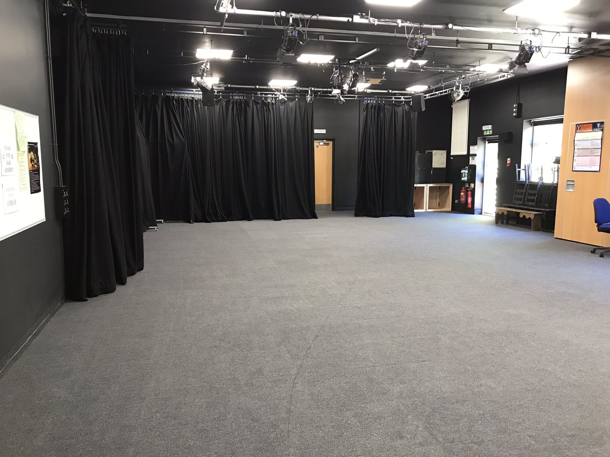 <a href="/StSwithunsDrama/">St Swithun's Drama</a> are very exciting to have a freshly painted and carpeted studio! It’s very smart and the black walls make it an ideal theatre space for exam work and productions!