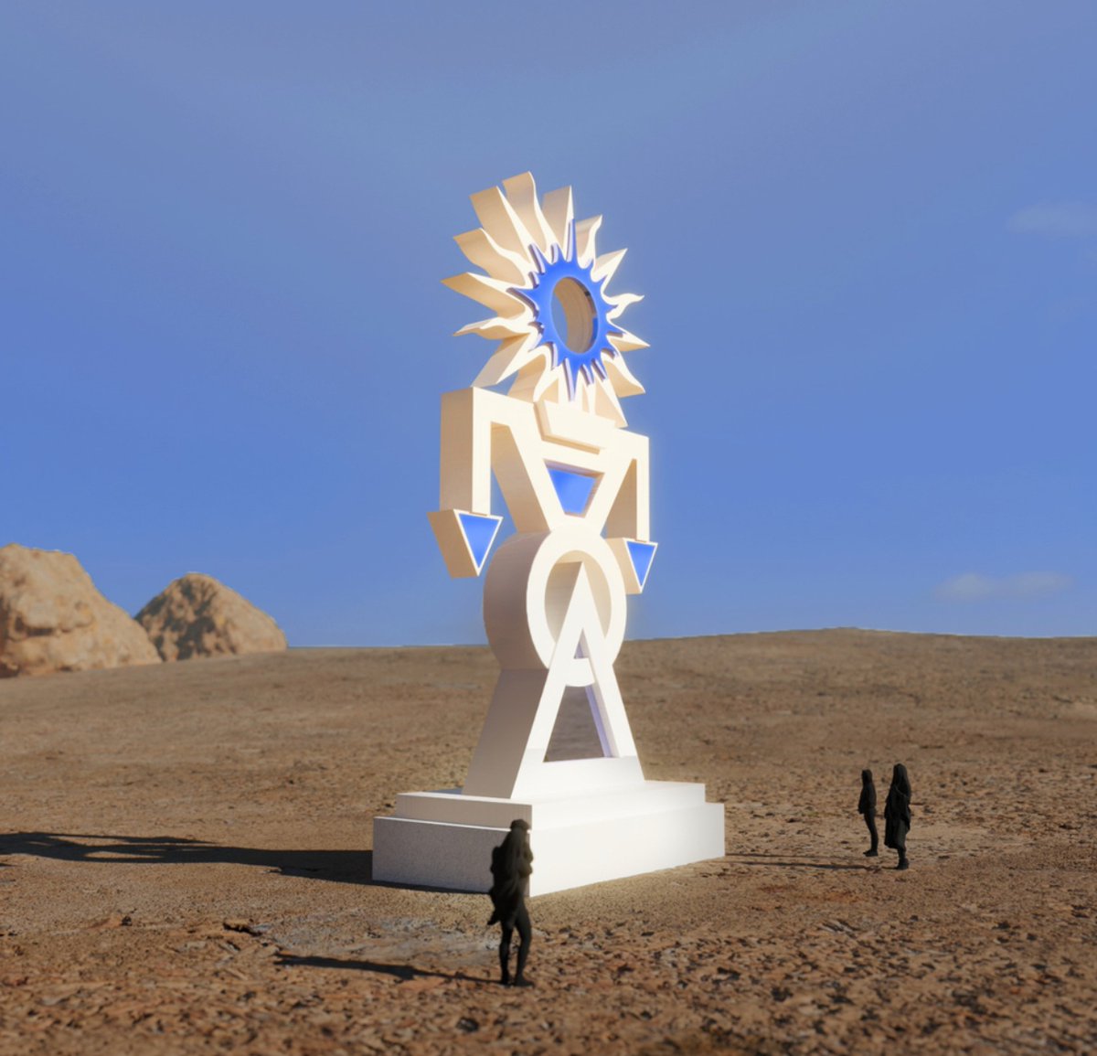 This weekend contemporary artist #LaurenBaker revealed her astonishing 10 metre high totem poles at the famous #BurningMan Festival, California 🧿 The 3 totems; Unity, Lunar and Solar form the Wisdom Totems, which entwine celestial bodies and symbolism. #boxgalleries