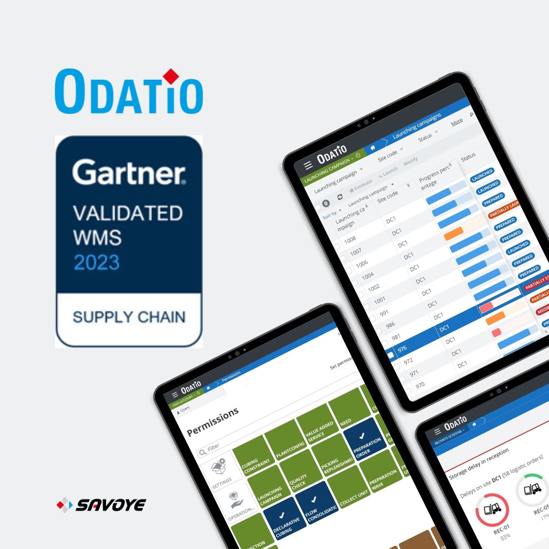 🥇[𝗠𝗔𝗚𝗜𝗖 𝗤𝗨𝗔𝗗𝗥𝗔𝗡𝗧] For the third year in a row, SAVOYE is listed in GARTNER "Europe context: Magic Quadrant for WMS". This label represents a mark of recognition from our peers and values ODATiO strengths 💪#gartner #magicquadrant #wms #software #supplychain