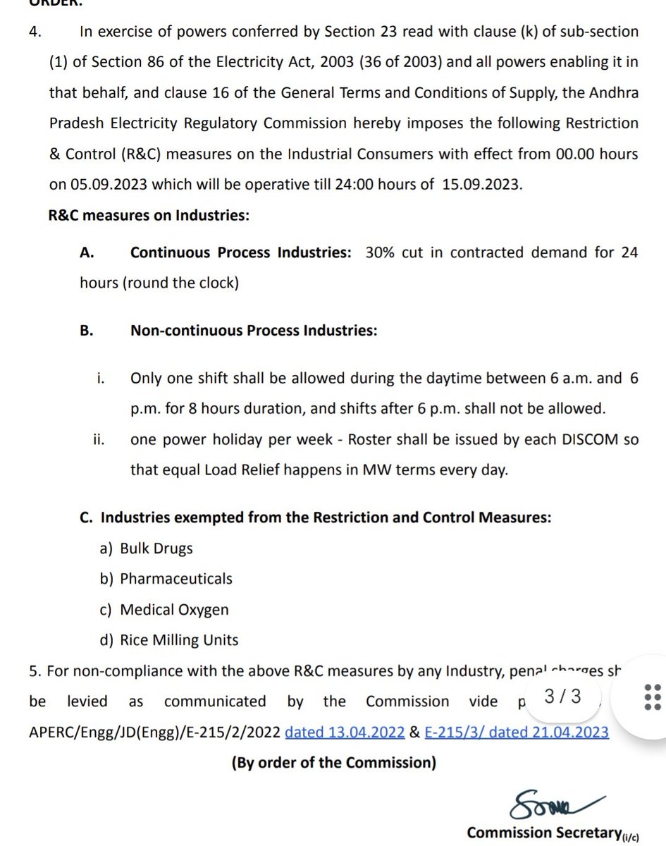 BhaskarBasava's tweet photo. #APPowercuts: Due to high demand & limited availability of #power, #APDISCOMs have no choice but to implement restrictions from Sep 5 to 15. This includes a 30% reduction in contracted demand for 24 hrs, single day shifts, and one power holiday per week.
@NewsMeter_In https://t.co/ArJq0seqgS