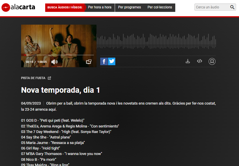 Avui primer programa de la nova temporada del Pista de Fusta. El bo del Miqui Puig l'inaugura amb "Peti qui Peti",  cogombre inclòs a 'Morenetu' - nou LP de Gos D &amp; Welelo. A les 19h a l'FM o a: ccma.cat/catradio/alaca…

Pilla't ja el 12" de 'Morenetu' 
morenetu.ppf.cat