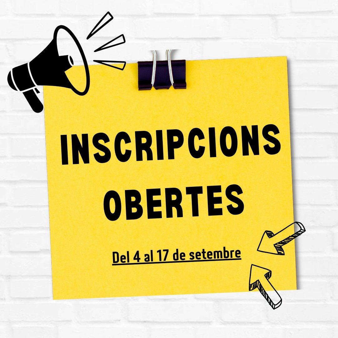 📢 APUNTA'T A L'AULA DE SONS! 

👉Pots matricular-te fins el dia 17 de setembre! 

Si teniu algun dubte, escriviu a: auladesons@auladesons.cat