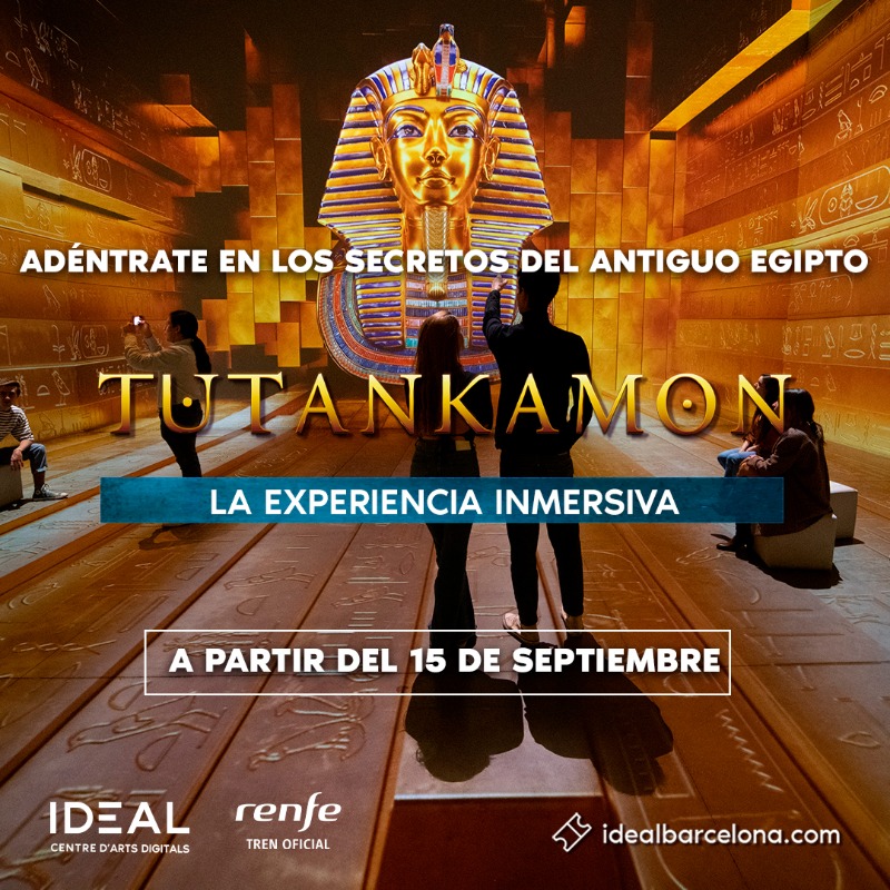 idealbarcelona's tweet photo. "TUTANKAMON, LA EXPERIENCIA INMERSIVA" llega a IDEAL Barcelona a partir del 15/09.

¡Entradas disponibles aquí! 🎟️