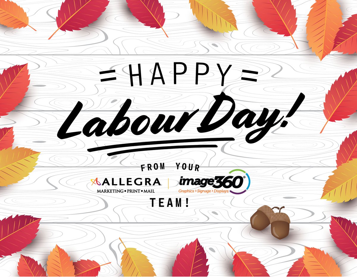 Happy Labour Day from your Allegra Pickering Team! We're closed today but will reopen bright and early at 8 a.m. Tuesday morning! 🍂🍁🌻
#labourday