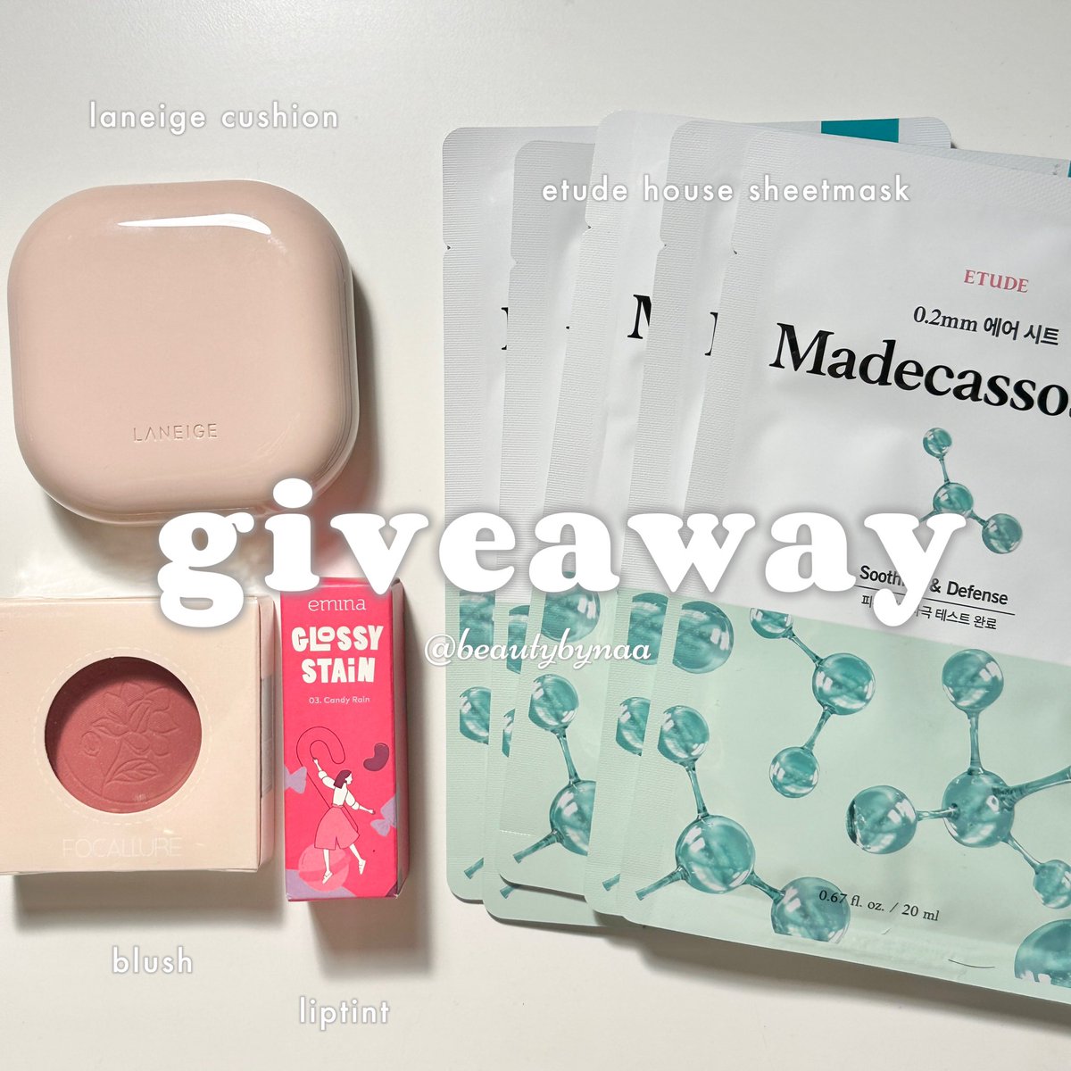 beautybynaa's tweet photo. ˚ʚ♡ɞ˚ GIVEAWAY!

Karena pas ke korea aku janji mau giveaway jadi aku buat giveaway nya sekarang! Dapetnya semua produk yang ada disini yap💓

Rules : 
• Rt &amp; Like Tweet ini
• Rt &amp; Like Tweet di bawah ini
https://t.co/9WcvYVskgf
• comment done!

End 10 september😻 https://t.co/auIJvqSCrN