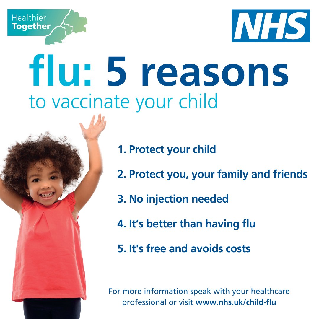 BNSSG_ICB's tweet photo. Last winter, many children in our area were hospitalised with flu, many of whom had not been vaccinated. If you have a pre-school child aged 2-4 please take up the offer of a free flu vaccine when invited by your GP #flu 

➡️ For more information visit: https://t.co/0no0uGfdQu https://t.co/UVWuMh9f8b