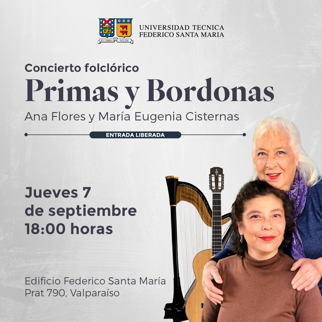 El destacado dúo Primas y Bordonas realizará concierto dedicado al gran legado de Margot Loyola 🎵 🇨🇱 🎶

📌 La cita es este jueves 7 de septiembre, a las 18:00 horas, en el Edificio Federico Santa María (Prat 790, Valparaíso.)
La entrada es liberada😉

shorturl.at/zJT03