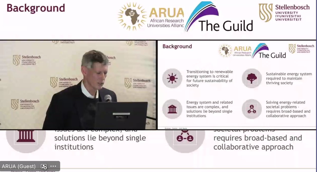 janpalmowski's tweet photo. 'the world really needs this'. Petrie Meyer @StellenboschUni on what is driving the Africa-Europe Cluster of Research Excellence in Renewable Energy. @MichelDePaepe @ResearchUGent agrees in the societal urgency. Key initial focus: hydrogen+energy storage #ARUATheGuild @KoenDoens https://t.co/wC7Ej37d5t