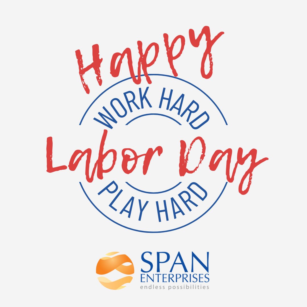 The team at SPAN Enterprises wishes everyone a safe and happy Labor Day! 🎉

Our team will be out of the office today observing the holiday with loved ones.

#longweekend #laborday2023 #happylaborday