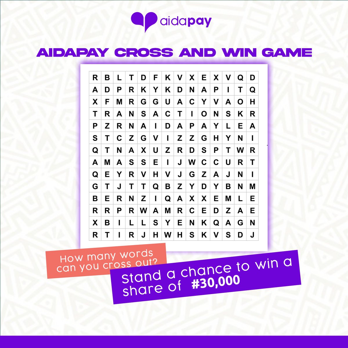aidapay's tweet photo. Focus on this puzzle and list the words you can see in the comment section. You will have to retweet and the winners will be selected from the comment section.
The reward for this words puzzle is something you don't want to miss. The link below will take you directly to play store or App store to download the app 👇👇
 https://t.co/wPyZ07Qv03 

#Aidapay #Wordpuzzle #BBNaijaAllStars #Adekunle #Venita #BreakingNews #Antony #Chelsea