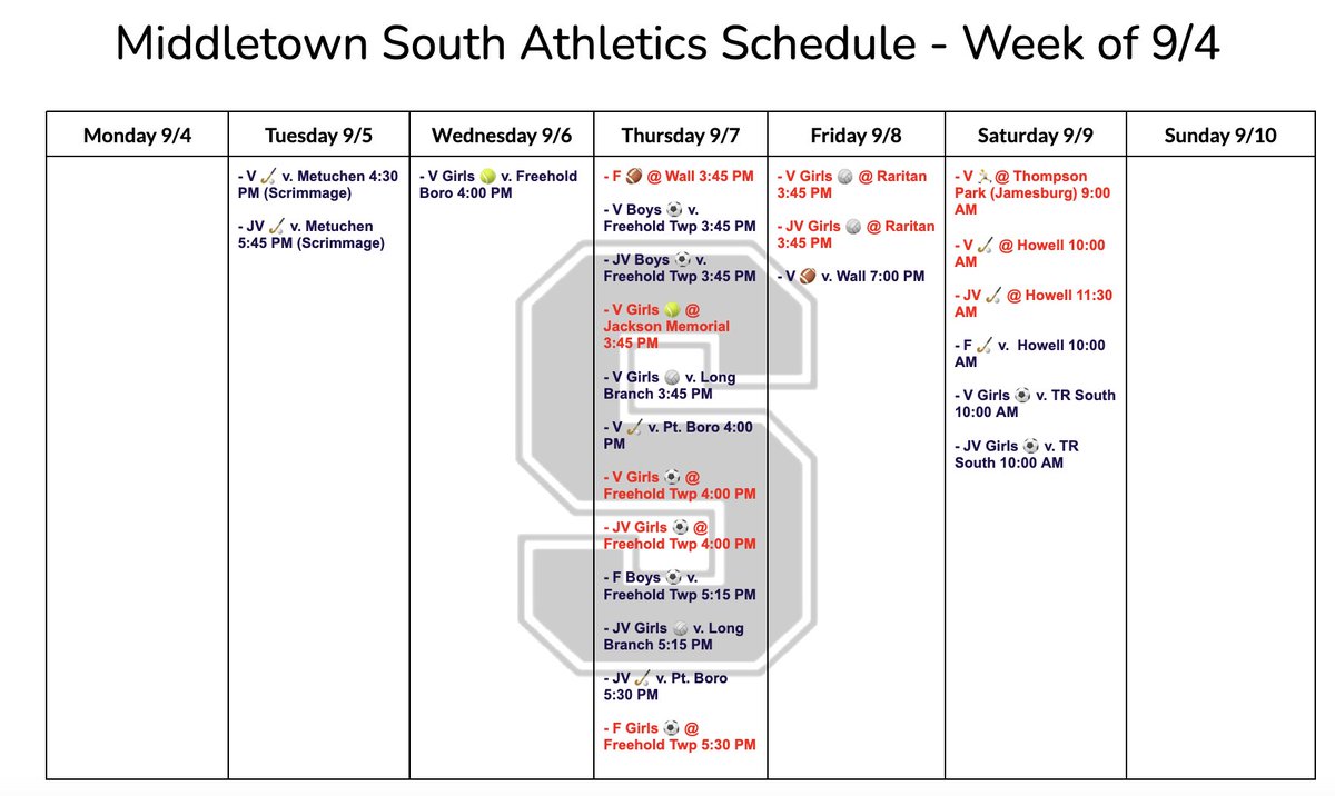 Happy Labor Day! We're excited to welcome students back to the building and get fall sports fully underway with regular season games beginning this week! <a href="/JRCarroll4/">Rich Carroll</a> <a href="/StacyATCSouth/">EagleAthleticTrainer</a>