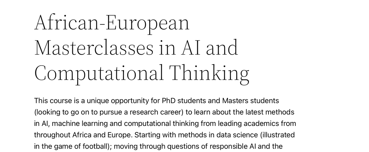 janpalmowski's tweet photo. And... we are off: Africa Europe CoRE on #AI already offering masterclasses for PhD and Masters Students, demonstrating focus on next generation of scientists, as introduced by David Schumpeter @uppsalauni: 👉https://t.co/FTpJrNHJq7 #ARUATheGuild https://t.co/g8rKXOpimH