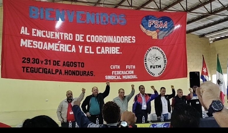 FussSv's tweet photo. Delegados de @FussSv participaron en el encuentro de Coordinadores de Mesoamerica y el Caribe de la Federacion  Sindical Mundial @Peoples_WFTU en #TegucigalpaHonduras  @CtcProvPinar @CIRACOFICIAL @SITRAMSAM2022 @sitradc @SITRAPGR https://t.co/XzCrN2k7Ie