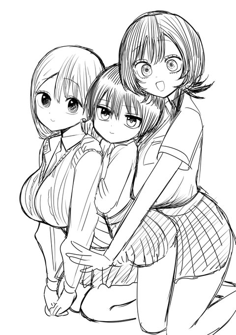最近落書きしか描けなくてすいません💦
(ウチの子仲良し3人組) 