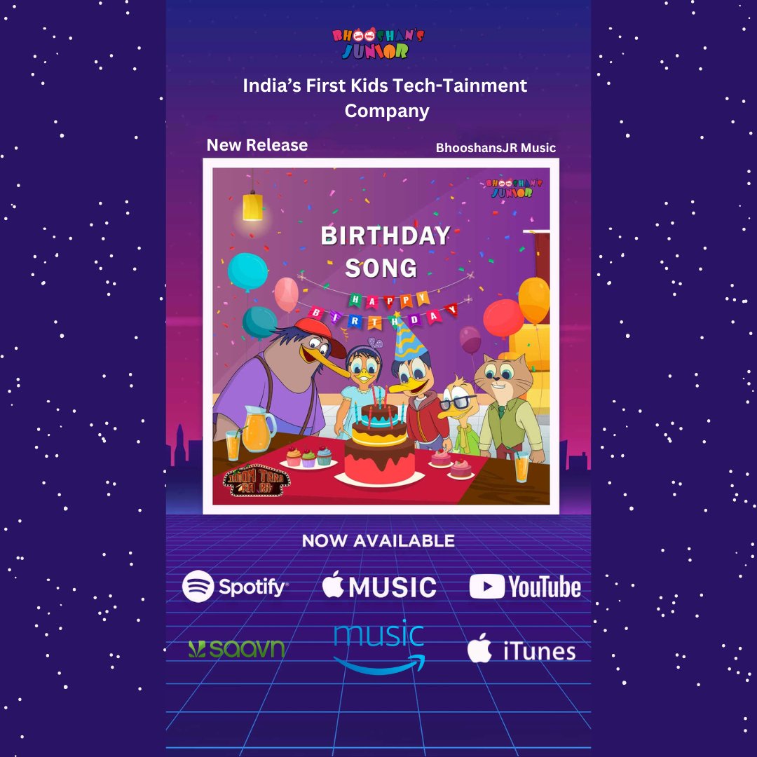 bhooshansjunior's tweet photo. Birthday Song is Out Now!!
Spotify https://t.co/LbTe2yCxq0
Apple: https://t.co/soijZW0WHQ
YouTube: https://t.co/8WQPcddSzn
Amazon: https://t.co/B2ADR4bpFk
#bhooshansjunior #techtainment #birthdaysong #spotify #applemusic #itunes #amazon #youtube #deezer #tidal #startup https://t.co/NOFFgIGQYc