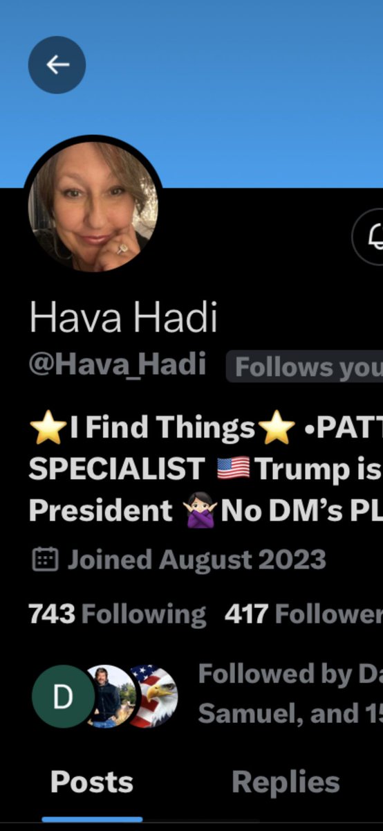 Good Morning my friends. Let's help boost @Hava_Hadi and get her followers up. 🙂 She's a great supporter of President Trump! ❤️🇺🇸❤️