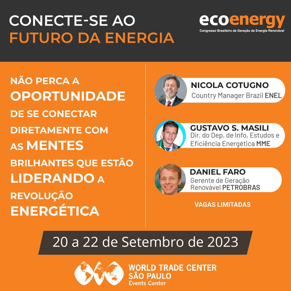 Conecte-se com os melhores do setor no Congresso Ecoenergy! ✨

Nosso congresso não é apenas uma fonte de conhecimento, é uma oportunidade única de se conectar diretamente com as mentes mais influentes no mundo da geração de energia renovável.

lnkd.in/d4yhZ7PG