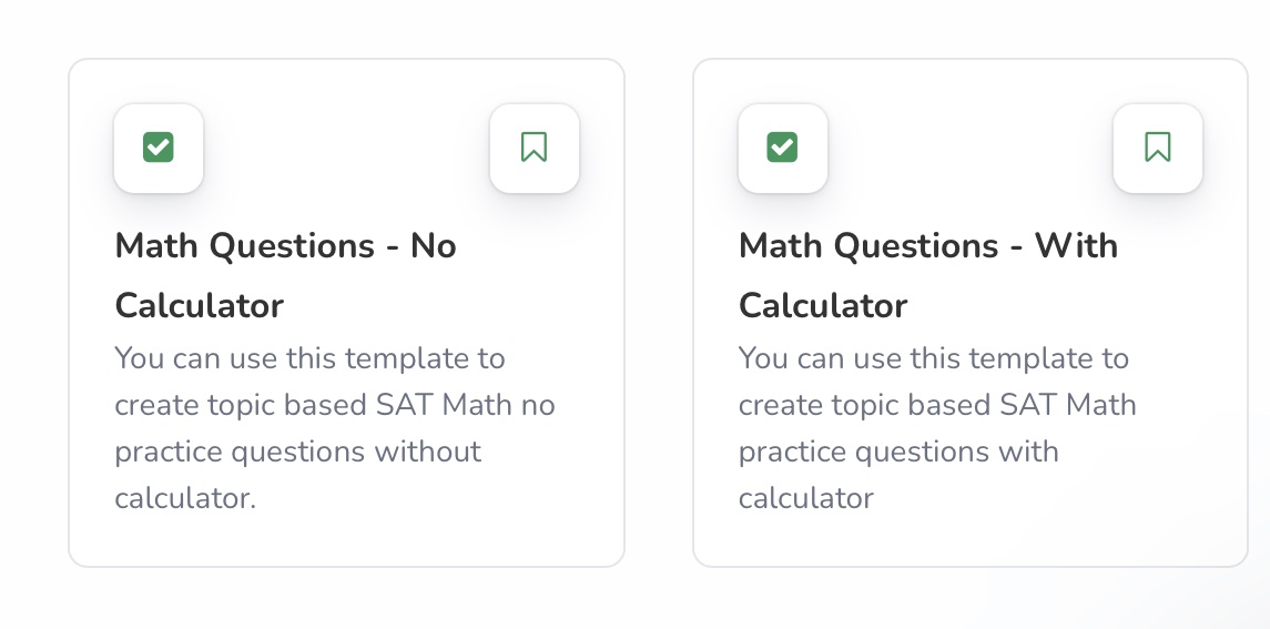 ExamstudyAI's tweet image. At ExamStudy, students can benefit from our database and create Sat math questions, with the option of using a calculator or not ! Check it out at ExamStudy ! 
#SAT #Math #Exam #study