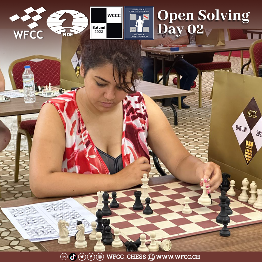 Wfcc_Chess's tweet photo. Open Solving 46th World Chess Solving Championship in Batumi (2-9 September 2023) β β β ββ β β β ββ β β β β #WCCC #Batumi #Georgia #wccc2023 #46wscs #64wccc #WFCC #ISC #chess #chess_composition #chess_solving #chess_problems https://t.co/G7ptxYezjz