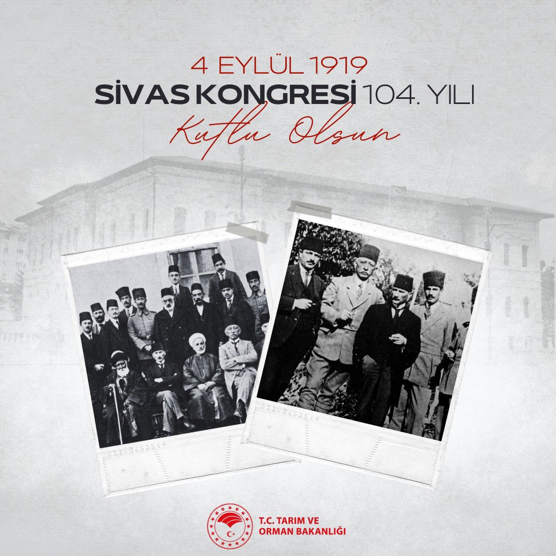 Sivas Kongresi’nin 104. yılında, Gazi Mustafa Kemal Atatürk başta olmak üzere tüm kahramanlarımızı saygıyla ve rahmetle anıyoruz.🇹🇷 #SivasKongresi104Yaşında