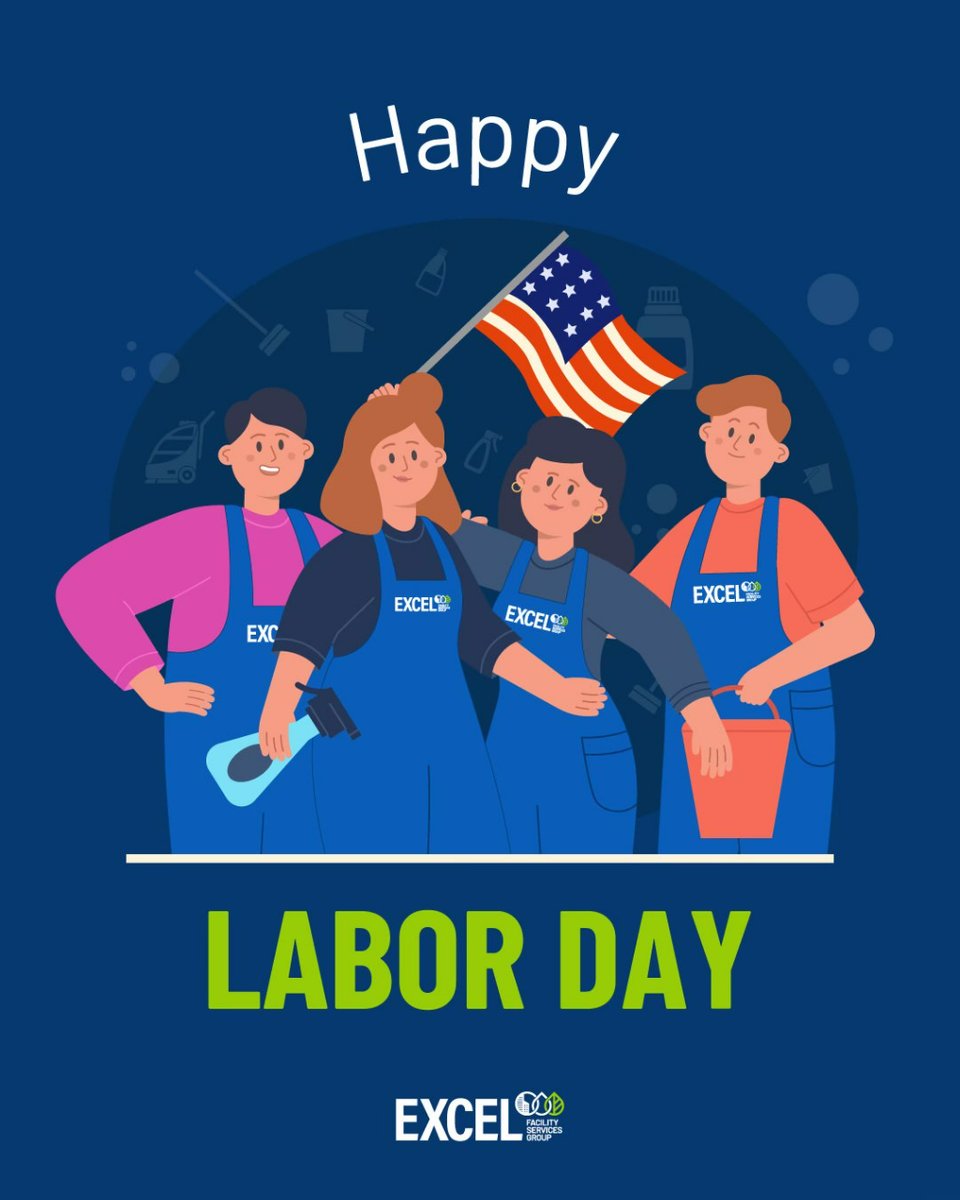 Happy #LaborDay from Excel Facility Services Group! 🎉
Today, we want to express our sincere gratitude to all the hardworking individuals who contribute to our thriving business. Your dedication, commitment, and expertise are the driving force behind our success.

Thank you!