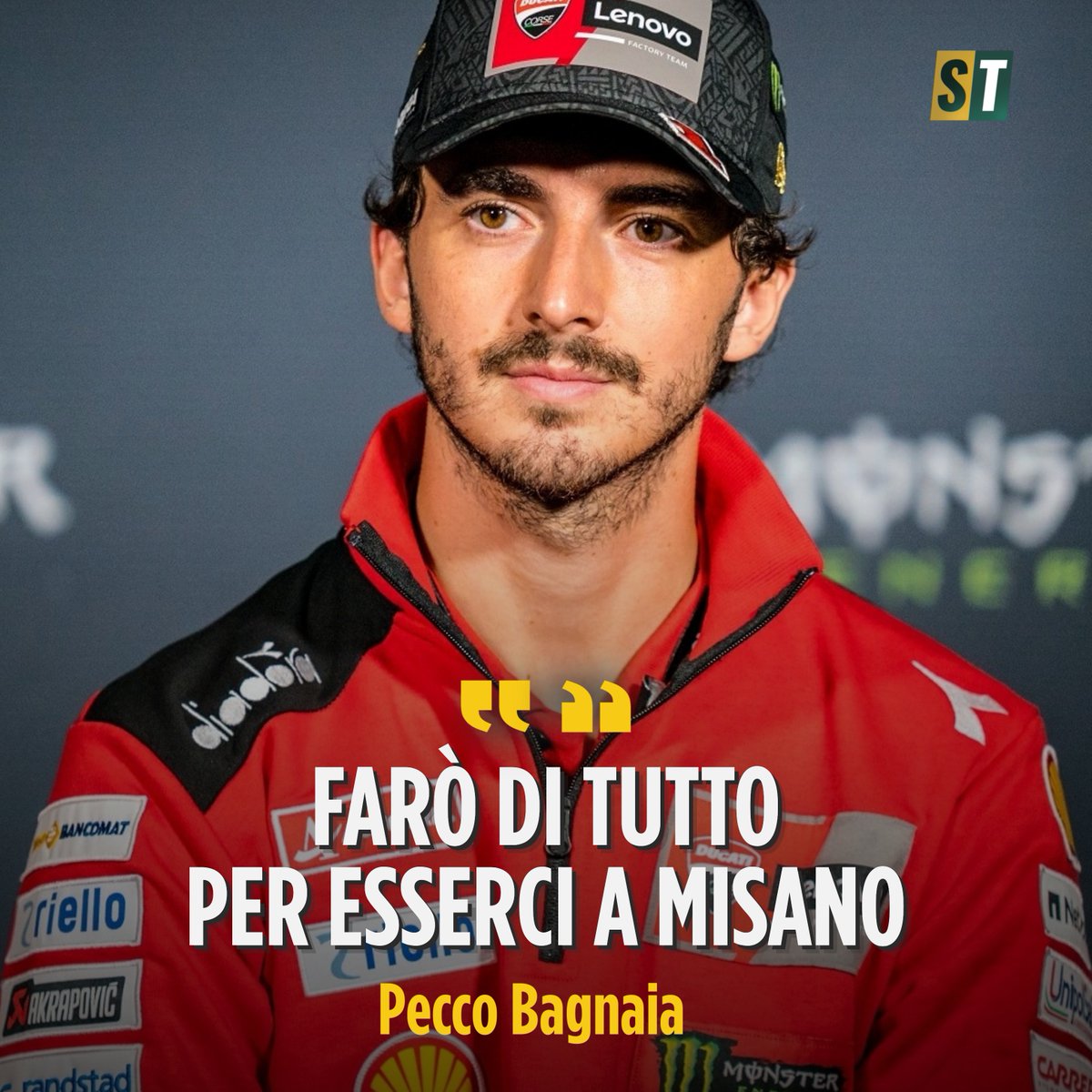 Tanta, tantissima paura. Ma per fortuna nessuna frattura.

Pecco #Bagnaia può ritenersi fortunato dopo l'incidente che lo ha messo fuori gioco ieri e che fa fatica a spiegare.

“Faremo di tutto per essere a #Misano per provare a far bene”,  le parole del pilota #Ducati.