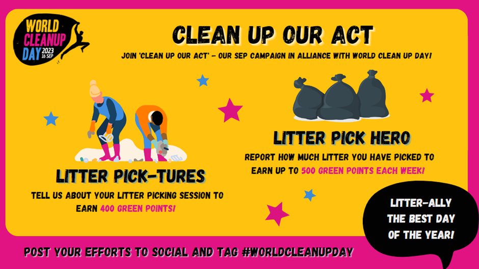 This month on #ChoosingGreener, let’s leave the world a cleaner place than we found it. @UHP_NHS staff can join the Clean Up Our Act campaign to share their litter-picking efforts! Sign up here: bit.ly/choosinggreener #WorldCleanupDay