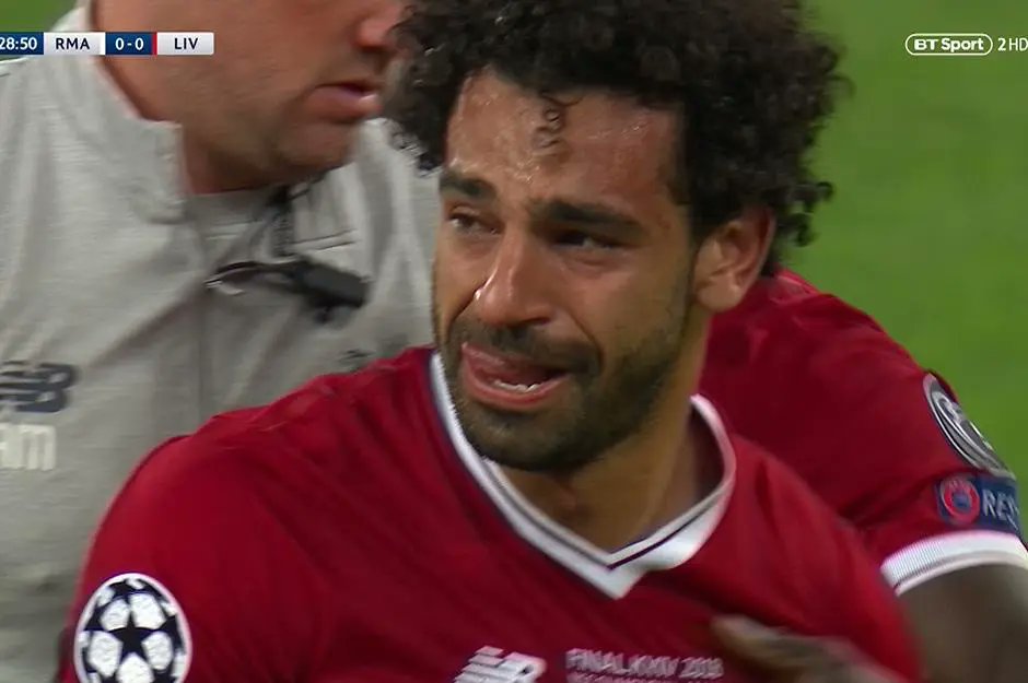 Mo Salah when he sees Sergio Ramos in Sevilla jersey in the Europa league final
