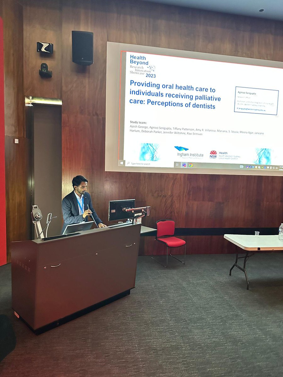 Agnivo Sengupta (@agnivosg) on Twitter photo Presented the findings from our study which explored perceptions of #dentists providing #oralhealth care to individuals receiving #palliativecare, at the Health and Beyond Research Showcase by <a href="/SWSLHD/">South Western Sydney Local Health District</a>
#ACIOH <a href="/AjeshGeorge_/">Prof Ajesh George</a> Presented the findings from our study which explored perceptions of #dentists providing #oralhealth care to individuals receiving #palliativecare, at the Health and Beyond Research Showcase by <a href="/SWSLHD/">South Western Sydney Local Health District</a>
#ACIOH <a href="/AjeshGeorge_/">Prof Ajesh George</a>