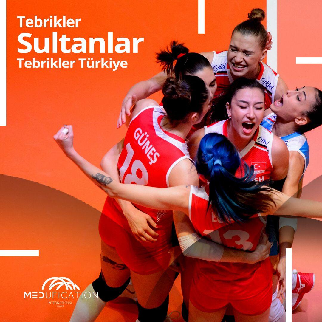 Cumhuriyetimizin 100.yılında Türkiye'ye bu gururu yaşatan Türkiye Kadın Milli Voleybol Takımımızı tebrik ederiz. Medufication ailesi