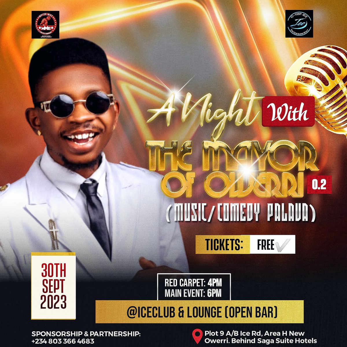 Mayormikeokafor's tweet photo. Another 30th September 2 Remember ✅

Owerri it's about to go down again... 
Don't miss out on 30th/September coz the Mayor's are Assside #imakwa 🔥
A NITE with De Mayor of Owerri.. 0.2✅
Mayormike 

#MayormikeEntertainment #MayorOfOwerri https://t.co/4s0zrEJZqw
