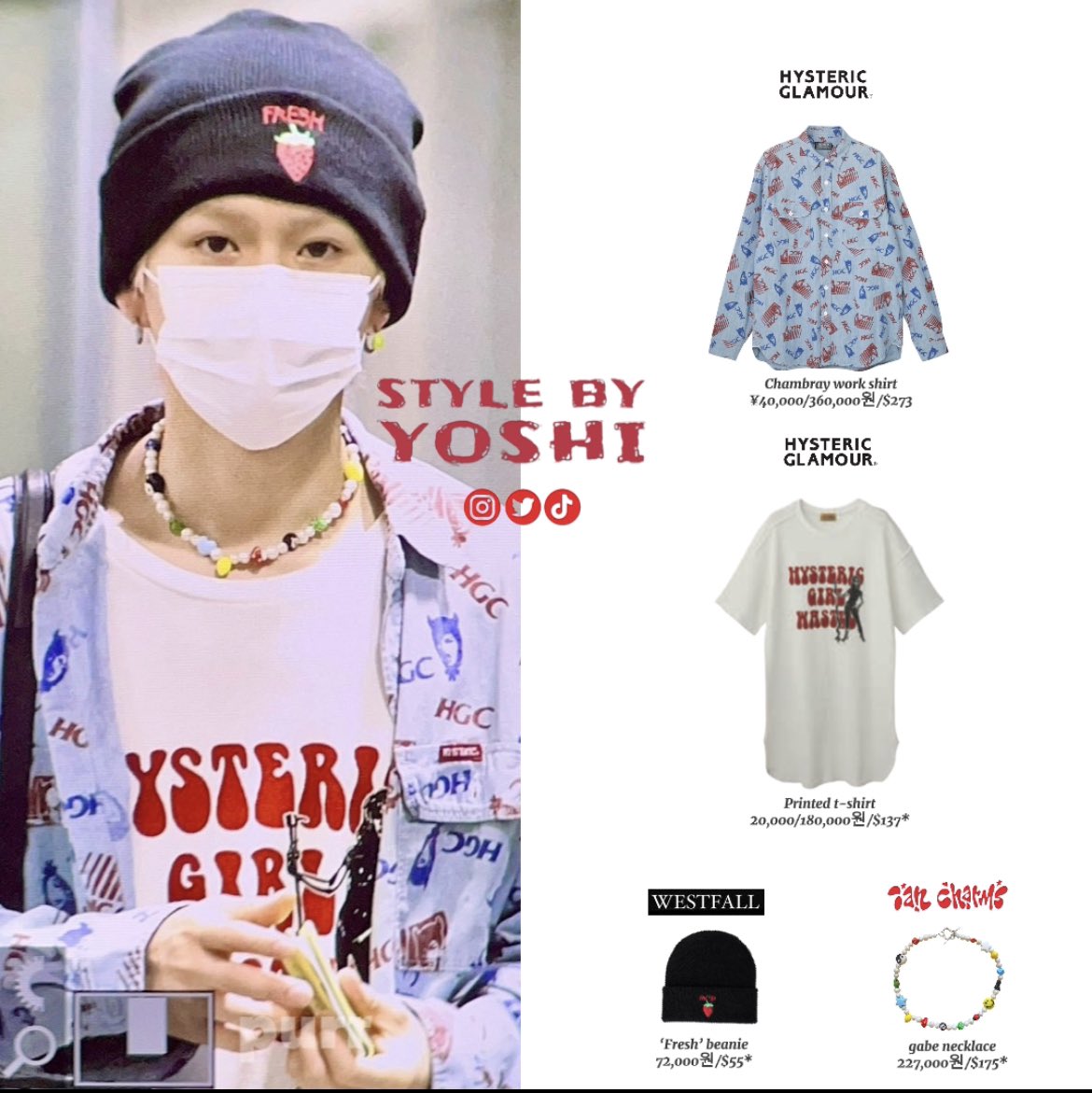 style_by_yoshi's tweet photo. 230904 #YOSHI [FUK🛬ICN]
#HYSTERICGLAMOUR long sleeve shirt, t-shirt
#WESTFALL beanie
#IANCHARMS necklace

#TREASURE #트레저 #요시 #ヨシ #TREASUREREBOOT https://t.co/Ddn6njDAeW