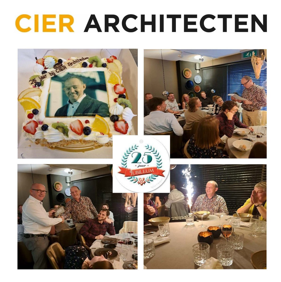 JUBILARIS
Op 1 september was <a href="/peterdebont/">peter de bont</a> 25 jaar in dienst bij <a href="/CierArchitecten/">CIER ARCHITECTEN</a>.
In 1998 gestart als architect in dienstverband, daarna als architect-partner.
Wij feliciteren Peter met deze mijlpaal en bedanken hem voor zijn creativiteit en beeldende kracht in de afgelopen jaren