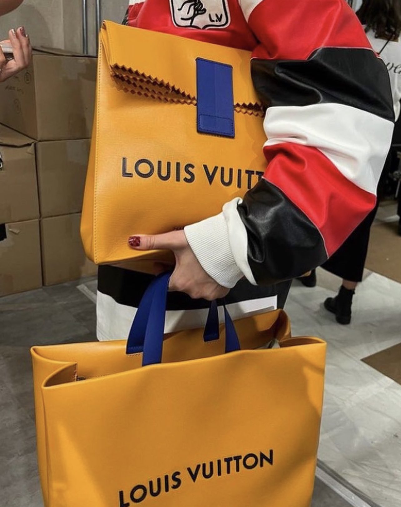 louis vuitton yellow shopping bag