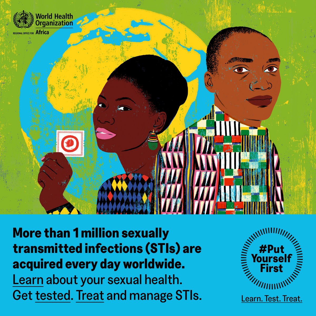 You are in control of your #SexualHealth ✅

#STIs such as #syphilis, #chlamydia & #gonorrhoea are preventable 🚫

Learn how to take care of your sexual health & prevent #STIs ➡️ afro.who.int/PutYourselfFir…   

#WorldSexualHealthDay