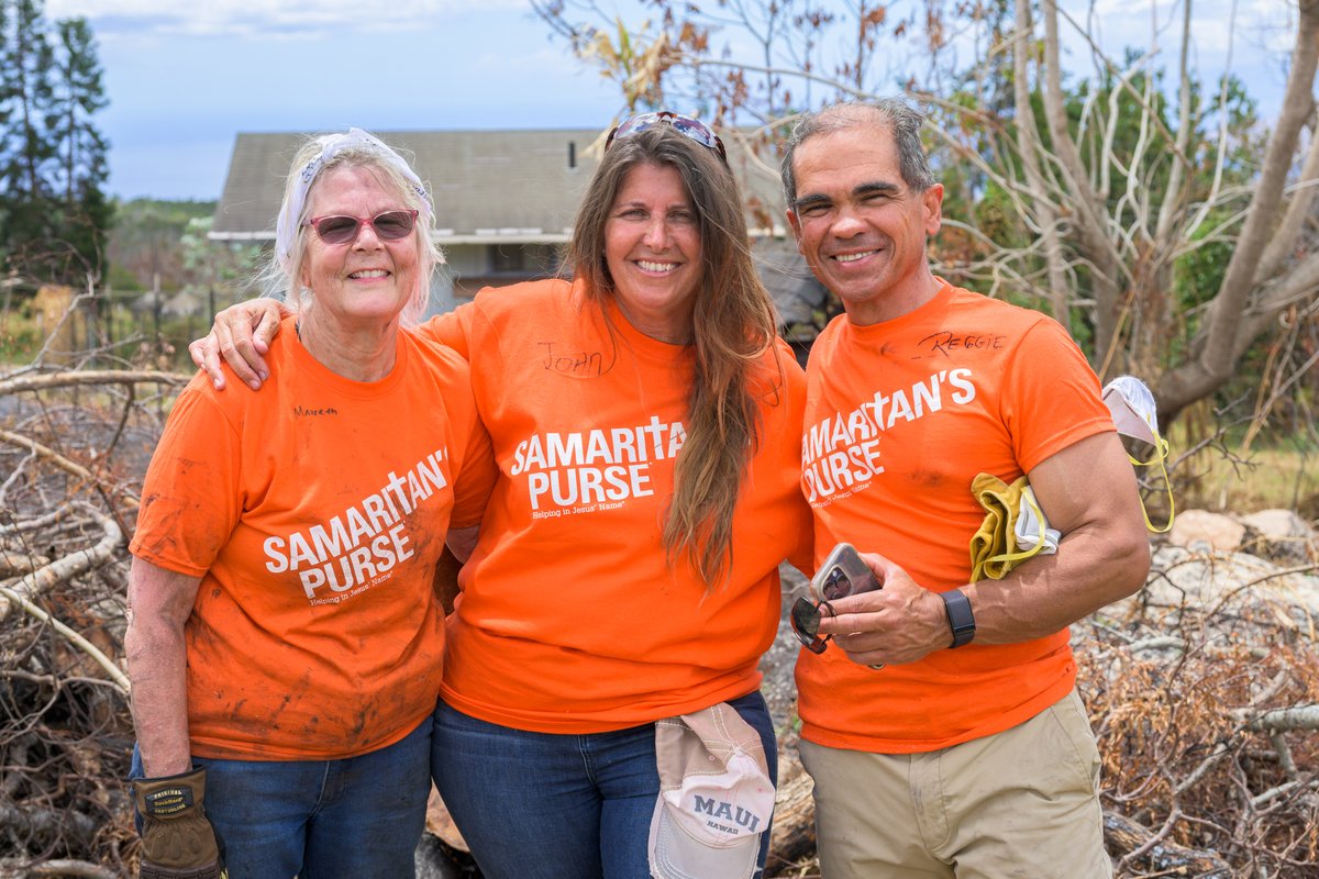 Happy #LaborDay! We're so thankful for all our U.S. Disaster Relief volunteers who serve those in need around the United States while sharing the love of Christ. Right now, volunteers are serving in Maui, Hawaii; Spokane, Washington; and Pasco and Taylor County, Florida.