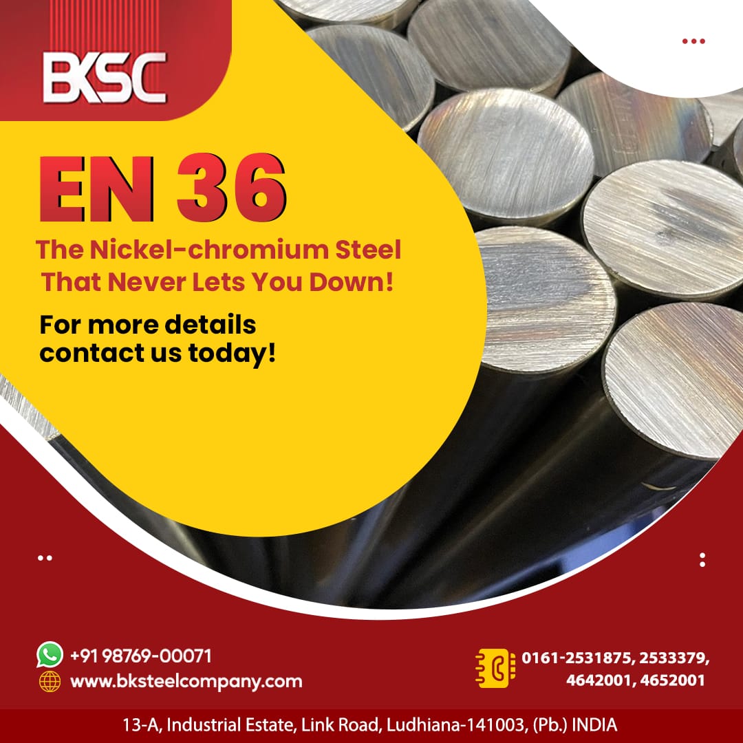 bksteel_company's tweet image. EN 36 
The Nickel-chromium steel that never lets you down!

Call us to know more!
+91 9876900071

#en36 #nickelchromium #coldworktool #besthotworksteel #hotworksteelindia #HighPerformance #steeldistributor #ludhiana #punjab #steelsupplier #manufacturing #company #bksteelcompany