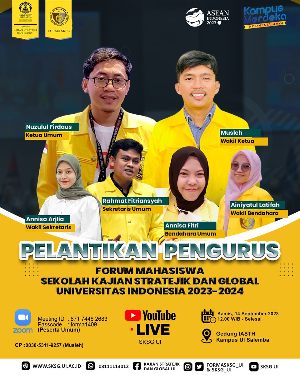 sksg_ui's tweet photo. DISKUSI PUBLIK
Tema : Refleksi 78 Tahun Indonesia Merdeka dan Penangkalan Radikalisme di Indonesia

🗓️ Kamis, 14 September 2023
🕐 12.00 WIB s.d selesai 
📍Gedung IASTH Lantai 5. Kampus UI Salemba. Jakarta Pusat

Live Youtube : SKSG UI

https://t.co/fghZHRja1M

CP :
083853119257 https://t.co/7XIlNYx2iu