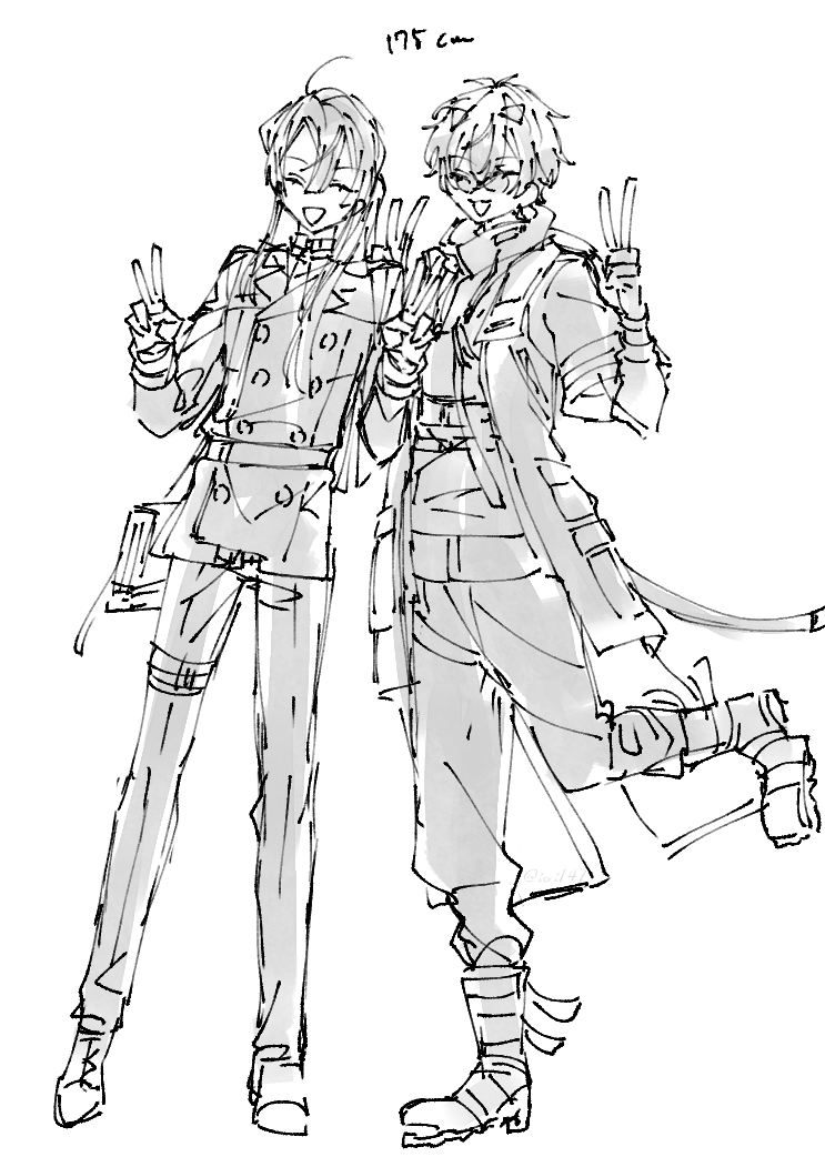 同じ身長なことに衝撃受けて描いたの懐かしいな 