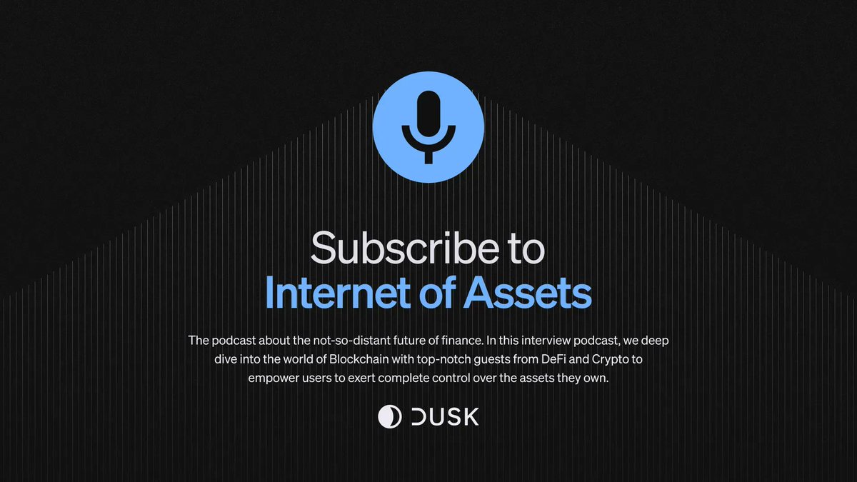 DuskFoundation's tweet image. Join us on the Internet of Assets #podcast, where we bring you insightful interviews with industry experts in DeFi and Crypto. 

Listen now on Spotify: 
open.spotify.com/show/0CIrzb6H7… 

#InternetOfAssets #blockchain