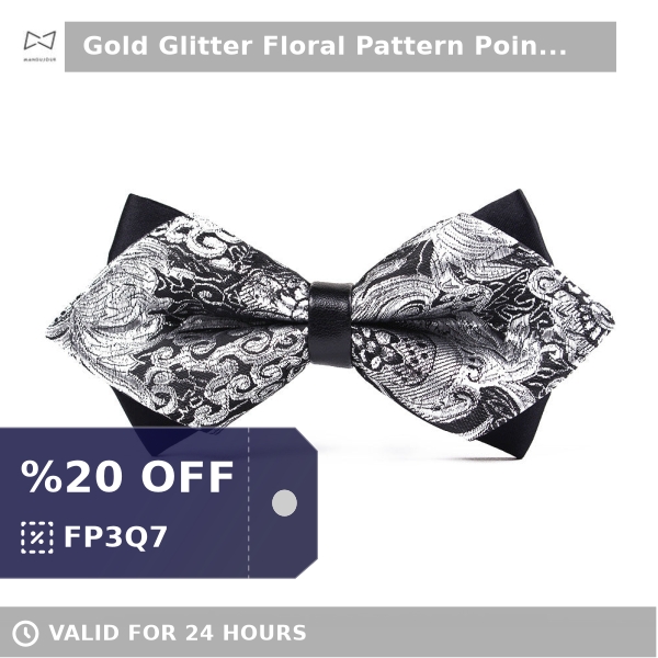 mandujour's tweet photo. Check out this product 😍 Gold Glitter Floral Pattern Point Bow Tie for Men - Polyester and Silk Blend 😍 
by eprolo starting at $18.99. 
Shop now 👉👉 https://t.co/UP3JmYqurn https://t.co/Aqrv9m4E4n